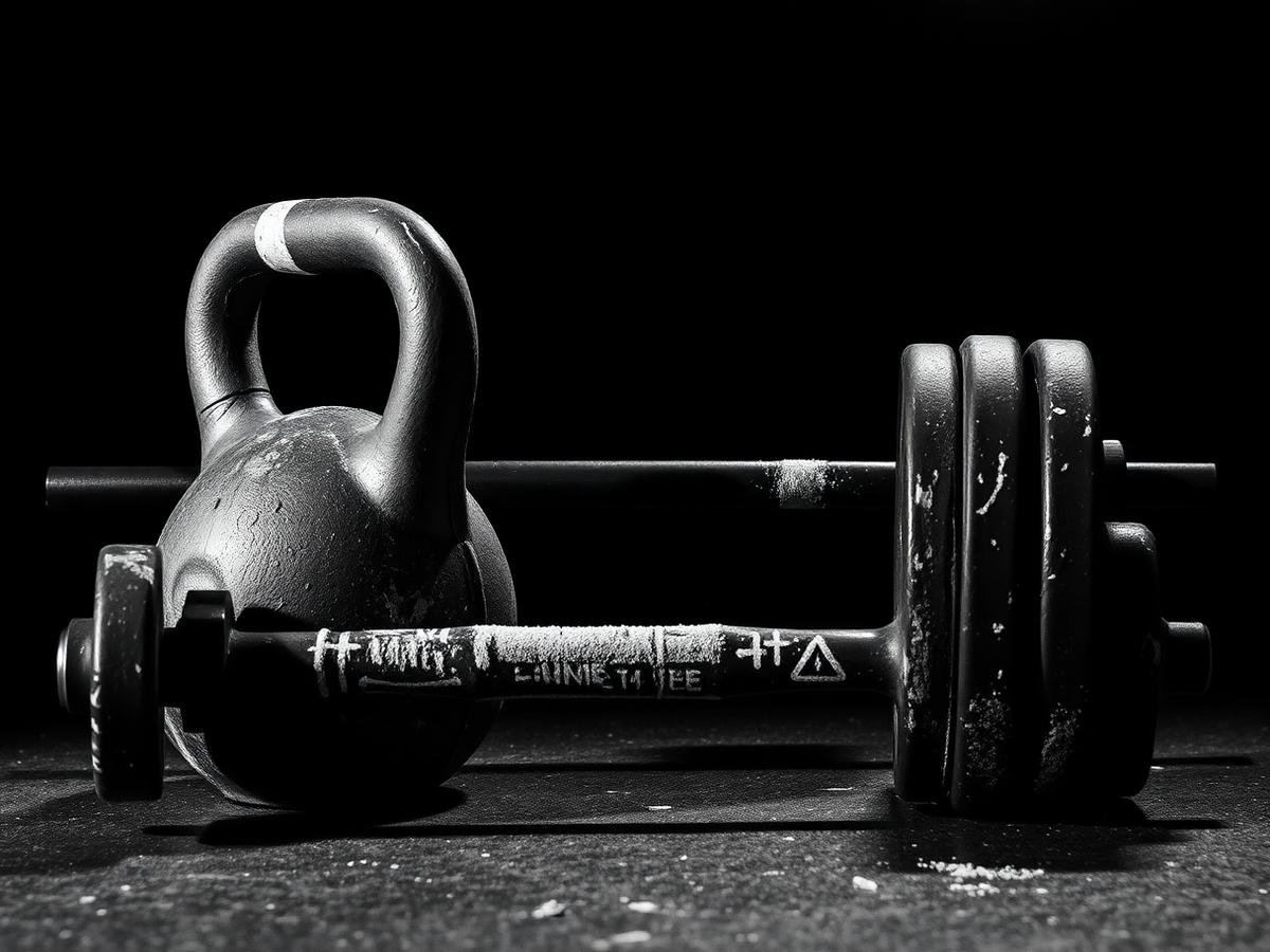 Barbell on a gym floor